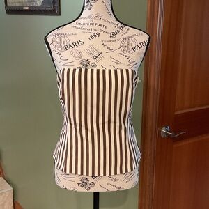 Etcetera Brown and White Striped Tank Top, Size 8